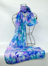 Load image into Gallery viewer, Hand Painted Silk Scarf Celtic Spring Time
