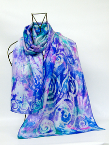 Hand Painted Silk Scarf Celtic Spring Time