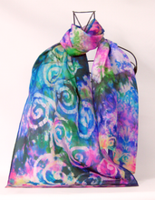 Load image into Gallery viewer, Silk Habotai Scarf Celtic Summer Flower Garden
