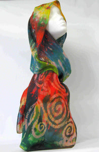 Silk Scarf Celtic Sunset Forrest