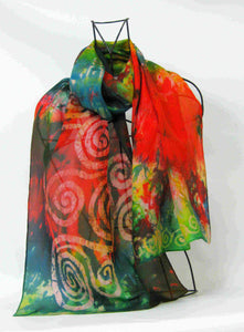 Silk Scarf Celtic Sunset Forrest