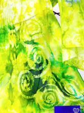 Load image into Gallery viewer, Hand Painted Silk Scarf Celtic Yellow and Green
