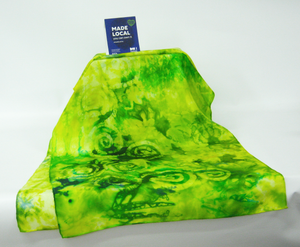 Hand Painted Silk Scarf Celtic Yellow and Green
