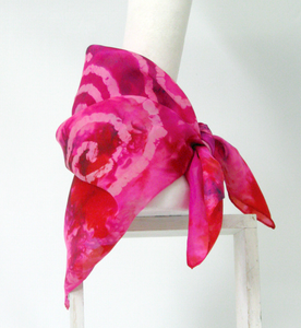 Silk Square Scarf Celtic Fuschia Magenta