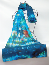 Load image into Gallery viewer, Silk Habotai Scarf The Dark Green kingfisher
