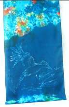 Load image into Gallery viewer, Silk Habotai Scarf The Dark Green kingfisher

