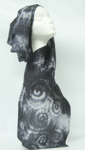 Silk Scarf Hand Painted Dark Celtic