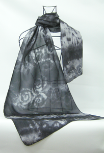 Silk Scarf Hand Painted Dark Celtic