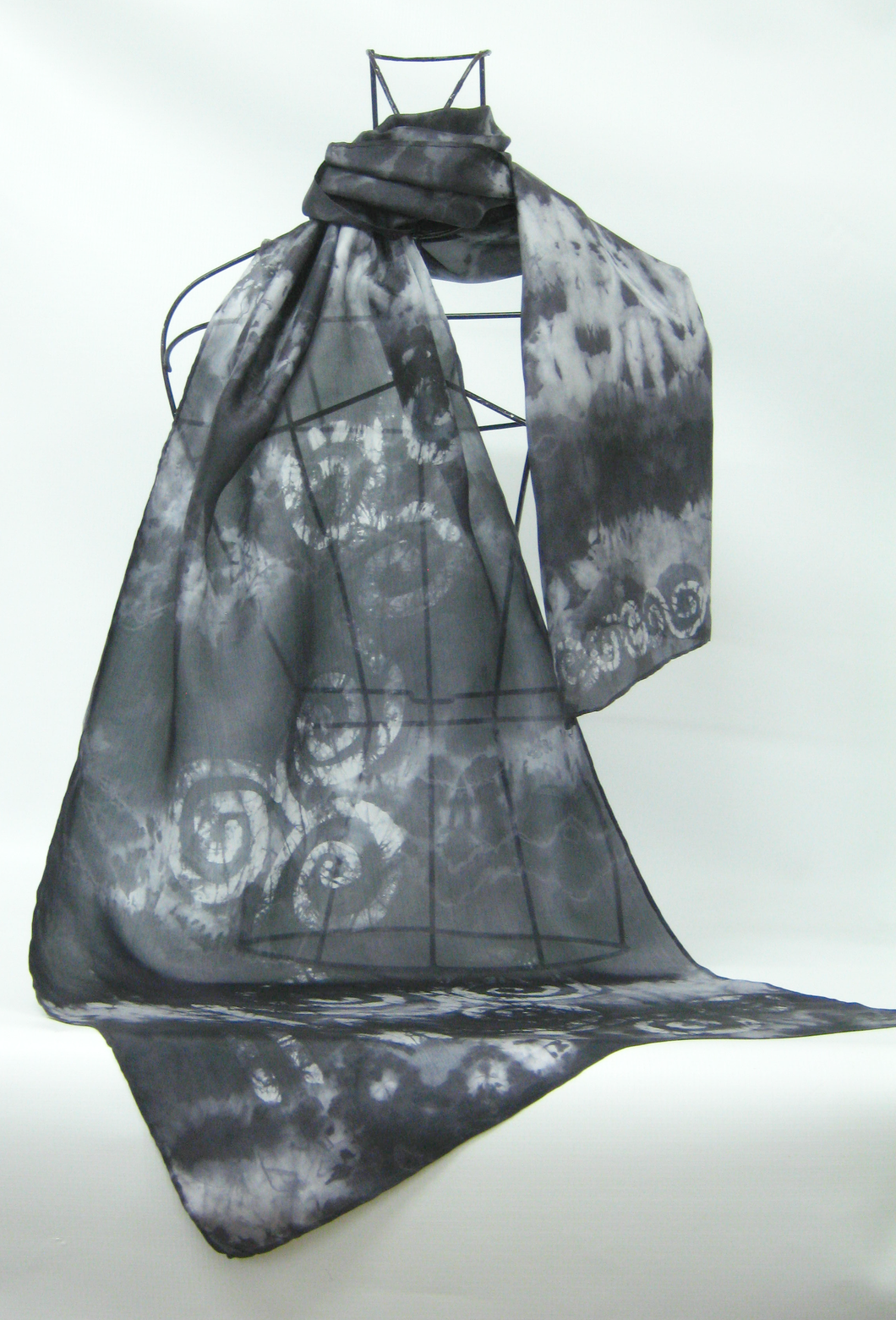 Silk Scarf Hand Painted Dark Celtic