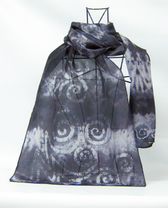 Silk Scarf Hand Painted Dark Celtic