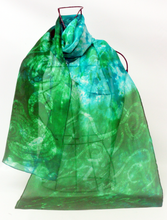 Load image into Gallery viewer, A Silk Scarf Light Weight  Emerald Children of Lir
