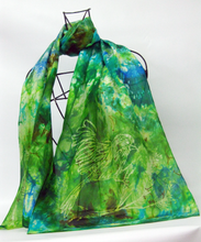 Load image into Gallery viewer, Silk Habotai Scarf The Green Finch
