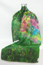 Load image into Gallery viewer, Hand Painted Silk Scarf Green Wild Flower
