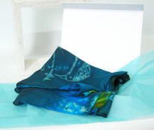 Load image into Gallery viewer, Silk Habotai Scarf Kingfisher Dark Green
