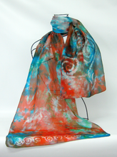 Load image into Gallery viewer, Silk Scarf Light WeightCeltic Autumnal Teal
