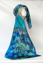 Load image into Gallery viewer, Silk Scarf Light Weight Celtic Earth Ocean
