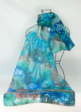 Load image into Gallery viewer, Silk Scarf Light Weight Celtic Earth Ocean
