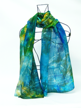 Load image into Gallery viewer, A Silk Scarf Light Weight Kingfisher
