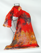 Load image into Gallery viewer, Silk Habotai Scarf The Autumn Gold Finch
