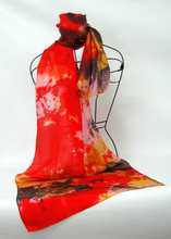 Load image into Gallery viewer, Silk Habotai Scarf The Autumn Gold Finch
