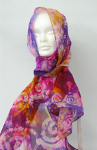 Load image into Gallery viewer, Silk Scarf Light Weight Celtic Cinnamon Pinks
