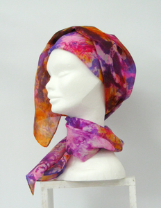 Silk Scarf Light Weight Celtic Cinnamon Pinks