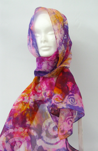 Silk Scarf Light Weight Celtic Cinnamon Pinks