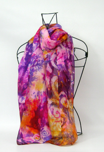 Silk Scarf Light Weight Celtic Cinnamon Pinks