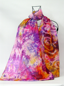 Silk Scarf Light Weight Celtic Cinnamon Pinks