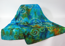 Load image into Gallery viewer, Silk Scarf Light Weight Celtic King fisher
