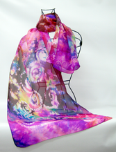 Load image into Gallery viewer, Silk Scarf Light Weight Celtic Lilac Sun Cloud
