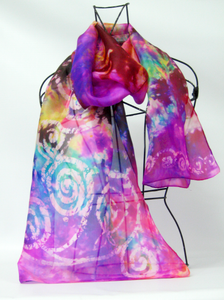 Silk Scarf Light Weight Celtic Lilac Sun Cloud
