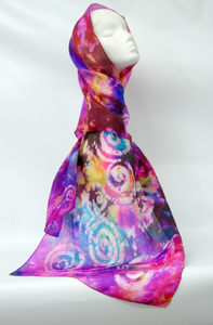 Silk Scarf Light Weight Celtic Lilac Sun Cloud