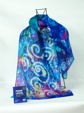 Load image into Gallery viewer, Silk Scarf Light Weight Habotai The Celtic Midnight Garden
