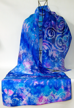 Load image into Gallery viewer, Silk Scarf Light Weight Celtic Spring Blue
