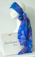 Load image into Gallery viewer, Silk Scarf Light Weight Celtic Spring Blue
