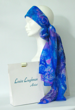 Load image into Gallery viewer, Silk Scarf Light Weight Celtic Spring Blue
