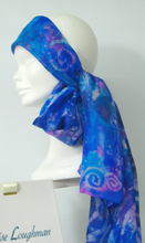 Load image into Gallery viewer, Silk Scarf Light Weight Celtic Spring Blue
