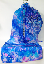 Load image into Gallery viewer, Silk Scarf Light Weight Celtic Spring Blue
