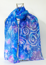 Load image into Gallery viewer, Silk Scarf Light Weight Celtic Spring Blue
