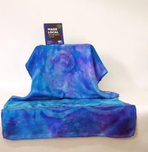 Load image into Gallery viewer, Silk Scarf Light Weight Blue Aqua Lilac Celtic
