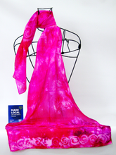 Load image into Gallery viewer, Silk Scarf Light Weight Vivid Pink Magenta Celtic
