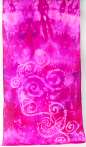 Silk Scarf Light Weight Vivid Pink Magenta Celtic
