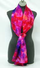 Load image into Gallery viewer, Silk Scarf Hand Painted Pink Red Celtic
