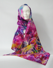 Load image into Gallery viewer, Silk Scarf Celtic Purple Pink Carnival
