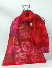 Load image into Gallery viewer, Silk Habotai Scarf Celtic Scarlet Rose
