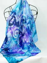 Load image into Gallery viewer, Silk Square Scarf Celtic Lilac Aqua
