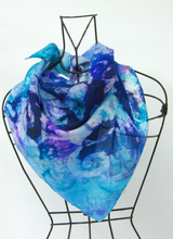 Load image into Gallery viewer, Silk Square Scarf Celtic Lilac Aqua
