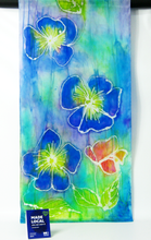 Load image into Gallery viewer, Silk Scarf Hand painted The Summer Violas
