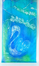 Load image into Gallery viewer, Silk Scarf The Drumlin Sunset Swan
